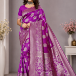 Premium Purple Banarasi Silk Saree