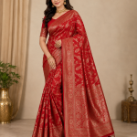 Spruha Creation Woven Banarasi Pure Silk Saree (Pink, Brown, Purple, Green, Dark Green)