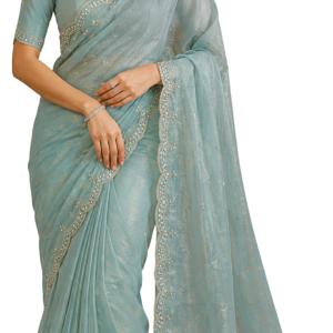 JIMSA Fashion collection Embellished Bollywood Silk Blend Saree (Multicolor)