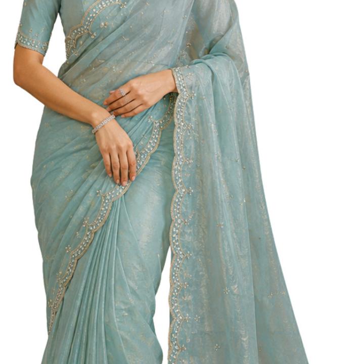 JIMSA Fashion collection Embellished Bollywood Silk Blend Saree (Multicolor)