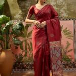 Pandadi Saree Woven Daily Wear Cotton Silk Saree (Maroon)