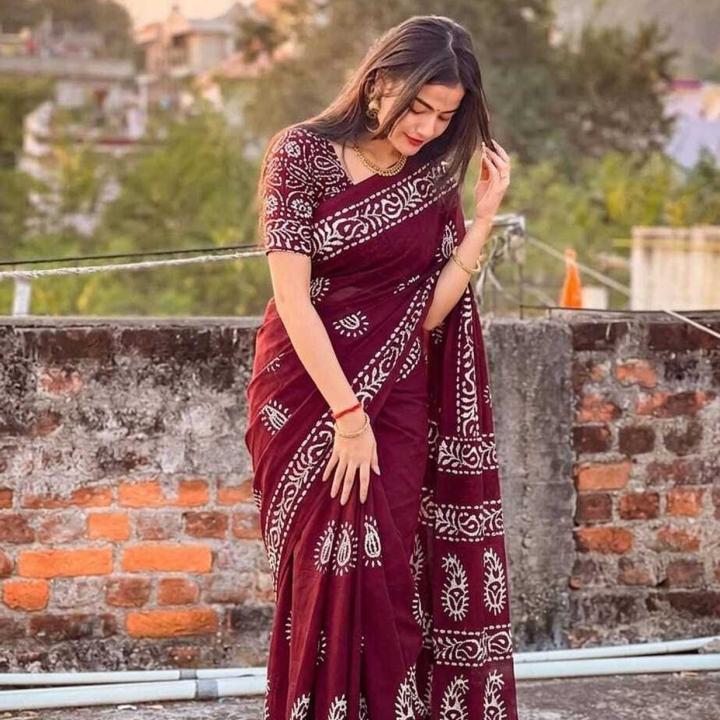 Sarkar Sarees Printed Daily Wear Pure Cotton Saree (Multicolor)