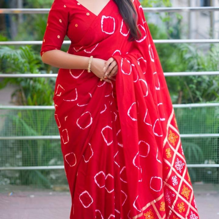 Divyam Printed Handloom Pure Cotton Saree (Red)