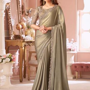 Tasrika Embellished Bollywood Georgette Saree (Grey)
