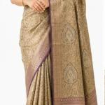 Raghav collections Self Design Mysore Pure Silk Saree (Gold, Purple, Green)