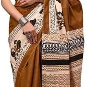 Tetarwal Floral Print Daily Wear Pure Cotton Saree (Multicolor)